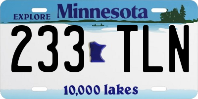 MN license plate 233TLN
