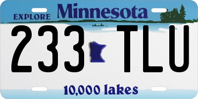 MN license plate 233TLU
