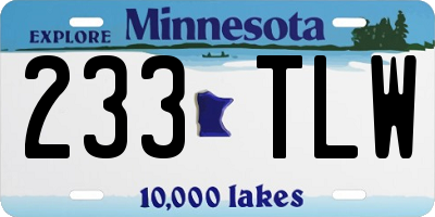 MN license plate 233TLW