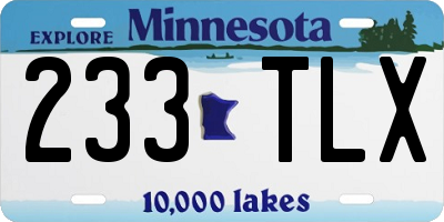 MN license plate 233TLX