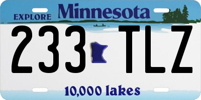 MN license plate 233TLZ