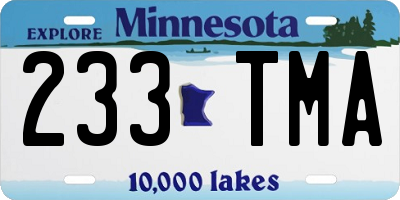 MN license plate 233TMA