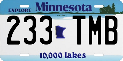 MN license plate 233TMB