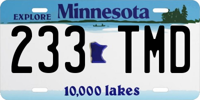 MN license plate 233TMD