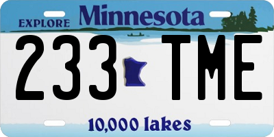 MN license plate 233TME