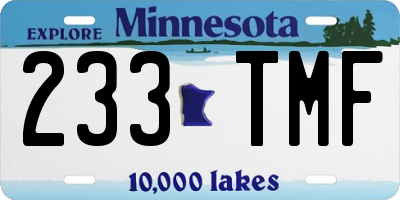 MN license plate 233TMF