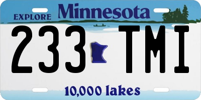MN license plate 233TMI