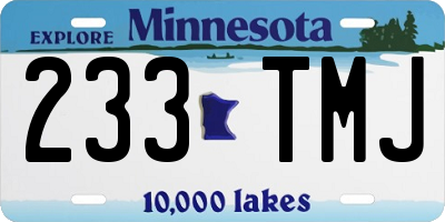 MN license plate 233TMJ