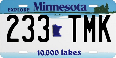 MN license plate 233TMK