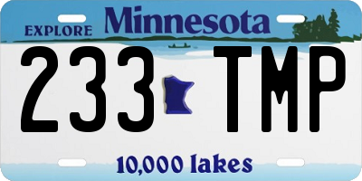 MN license plate 233TMP