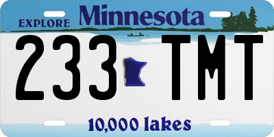 MN license plate 233TMT