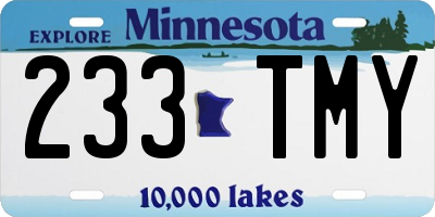MN license plate 233TMY