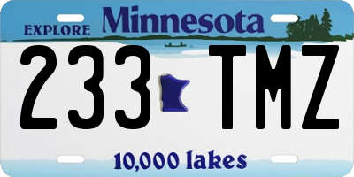 MN license plate 233TMZ