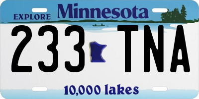 MN license plate 233TNA