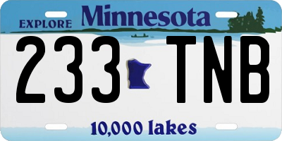 MN license plate 233TNB