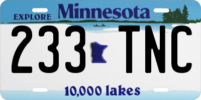 MN license plate 233TNC