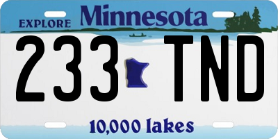MN license plate 233TND