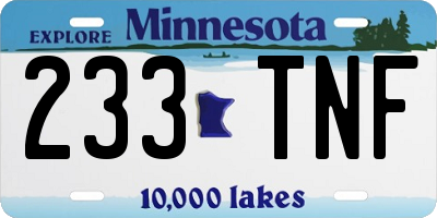 MN license plate 233TNF