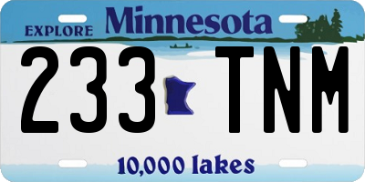MN license plate 233TNM
