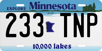 MN license plate 233TNP