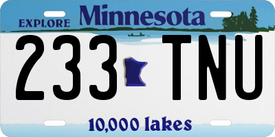 MN license plate 233TNU