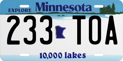 MN license plate 233TOA