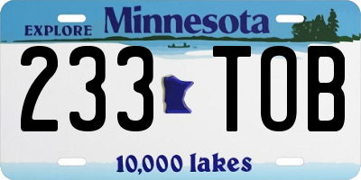 MN license plate 233TOB