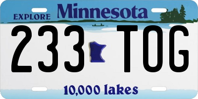 MN license plate 233TOG