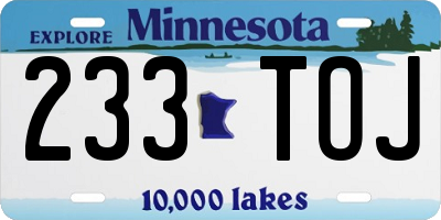 MN license plate 233TOJ