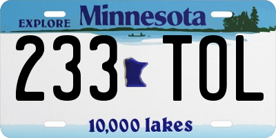 MN license plate 233TOL