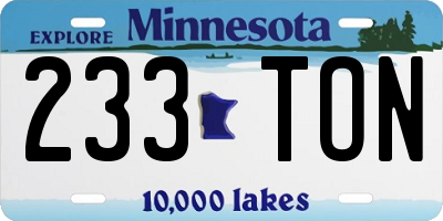 MN license plate 233TON