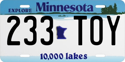 MN license plate 233TOY
