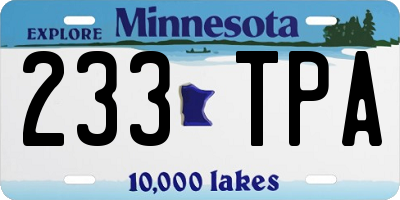 MN license plate 233TPA