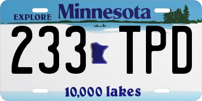 MN license plate 233TPD