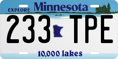 MN license plate 233TPE