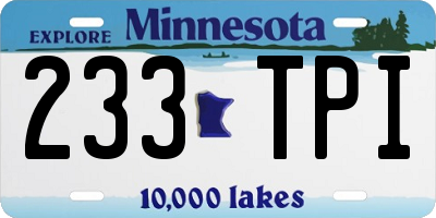 MN license plate 233TPI