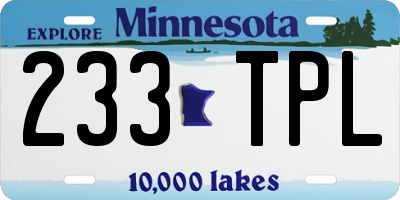 MN license plate 233TPL