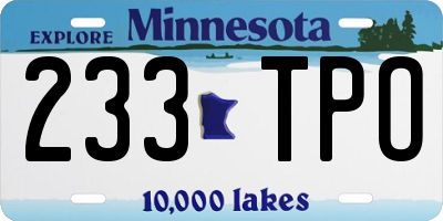 MN license plate 233TPO