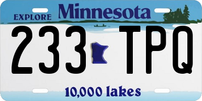 MN license plate 233TPQ