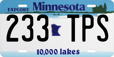 MN license plate 233TPS