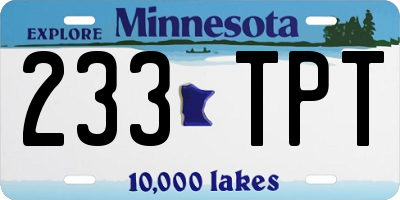MN license plate 233TPT