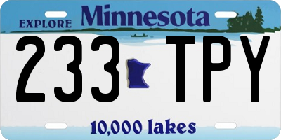 MN license plate 233TPY
