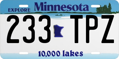 MN license plate 233TPZ