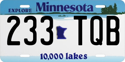 MN license plate 233TQB