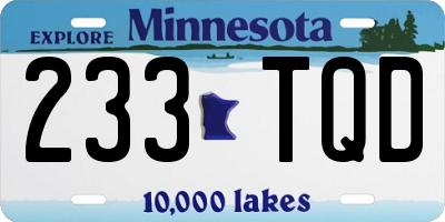 MN license plate 233TQD