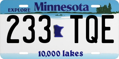 MN license plate 233TQE