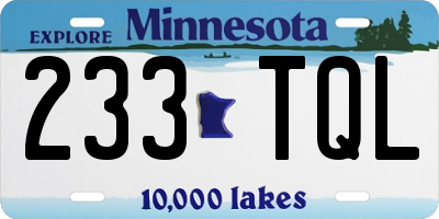 MN license plate 233TQL