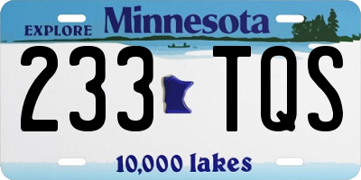 MN license plate 233TQS