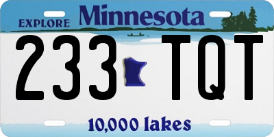 MN license plate 233TQT
