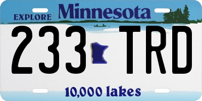 MN license plate 233TRD